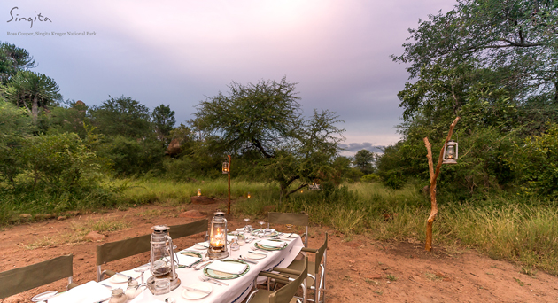 Bush dinner at the granophyre | Singita Kruger National Park